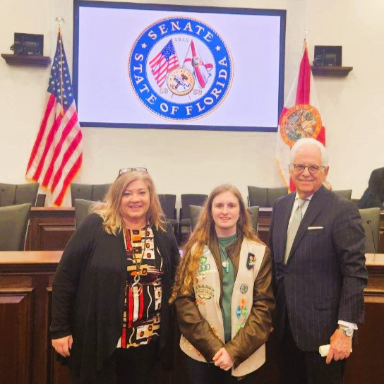 Kaylee Jones of Girl Scouts of Gulfcoast Florida earned her Girl Scout Gold Award by leading the “Hope for the Helpless” initiative to raise awareness of Safe Haven laws and advocate for Safe Haven Baby Boxes in Florida to help prevent infant abandonment.