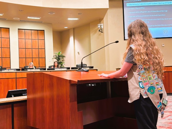 Kaylee Jones of Girl Scouts of Gulfcoast Florida earned her Girl Scout Gold Award by leading the “Hope for the Helpless” initiative to raise awareness of Safe Haven laws and advocate for Safe Haven Baby Boxes in Florida to help prevent infant abandonment.