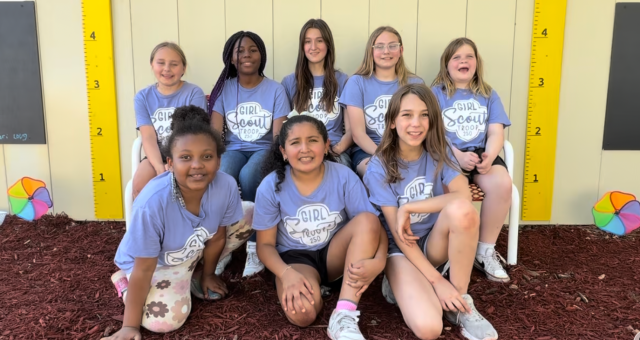 A team of Girl Scouts from Girl Scouts of Gulfcoast Florida Troop 250 has transformed an unused area at their elementary school, Cracker Trail Elementary, into a colorful outdoor learning space as part of their Girl Scout Bronze Award project.

The group—Tessa B., Bobbi C., Ivy C., Mystari L., and Maribel A.—spent several months planning and building the space. Designed as a brain break and outdoor classroom, the new area gives students and teachers a place to step outside, learn, and recharge during the school day.
